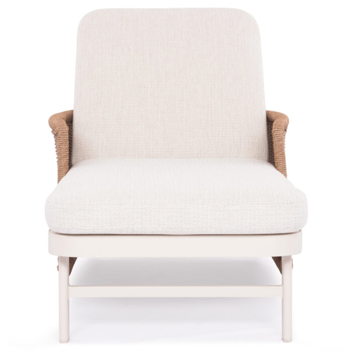 SUNLOUNGER SERIES DESTINY SM6182 IVORY COLORED ALUMINUM FRAME-BEIGE WICKER & CUSHIONS 205.5x86x58-104H - Image 4