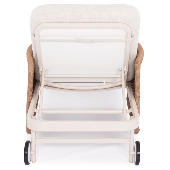 SUNLOUNGER SERIES DESTINY SM6182 IVORY COLORED ALUMINUM FRAME-BEIGE WICKER & CUSHIONS 205.5x86x58-104H - Image 7