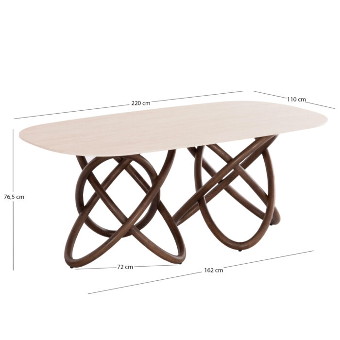 DINING TABLE ORBITER SM18352.01 CERAMIC TOP-ASHWOOD LEGS IN WALNUT COLOR 200x100x76.5Hcm. - Image 2