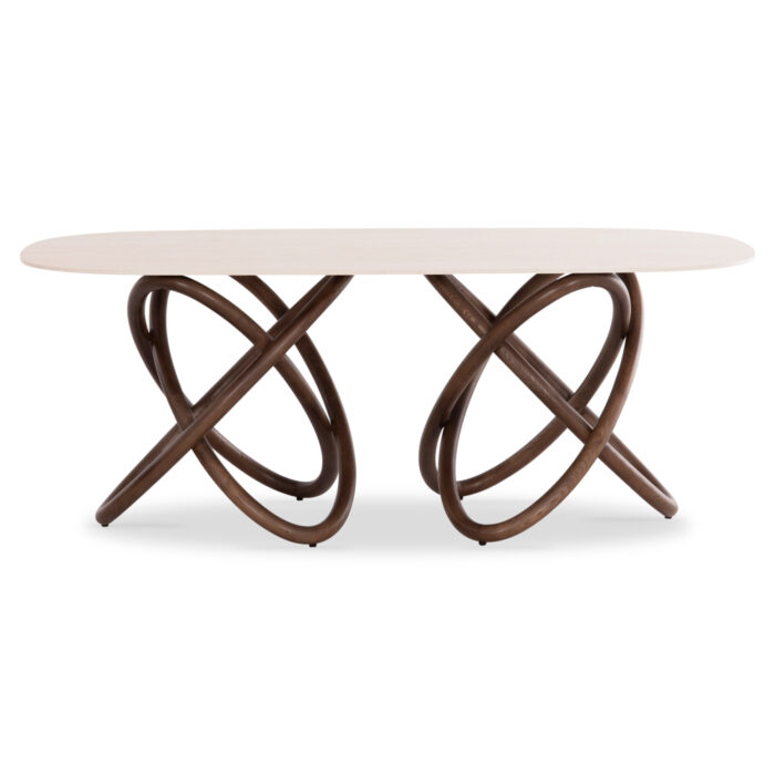 DINING TABLE ORBITER SM18352.01 CERAMIC TOP-ASHWOOD LEGS IN WALNUT COLOR 200x100x76.5Hcm. - Image 3