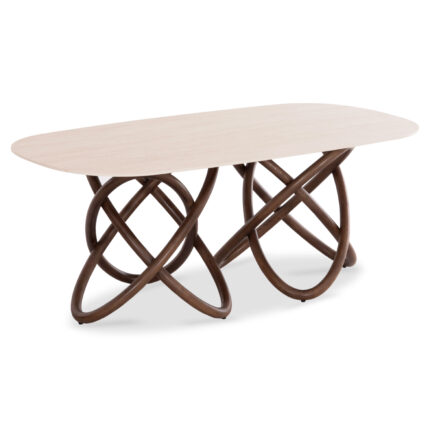 DINING TABLE ORBITER SM18352.01 CERAMIC TOP-ASHWOOD LEGS IN WALNUT COLOR 200x100x76.5Hcm.