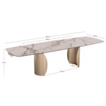 DINING TABLE SERIES OBSESSION SM18086 CERAMIC TOP WITH GLASS-METAL LEGS 200(+50+50)x100x77Hcm. - Image 2