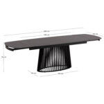 DINING TABLE EXTENDABLE MEMNON SM18098 CERAMIC TOP-METAL IN BLACK 180(40+40)x90x76Hcm. - Image 2