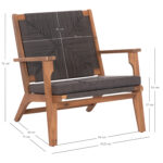 ARMCHAIR FORTUNA SM6246.02 ACACIA WOOD IN NATURAL COLOR-GREY ROPE & CUSHION 64x78,5x79Hcm. - Image 2