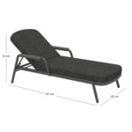 ΞΑΠΛΩΣΤΡΑ BERLINETTE SM6420.01 ΣΚΟΥΡΟ ΓΚΡΙ ΑΛΟΥΜΙΝΙΟ & ΟΛΕΦΙΝ ΥΦΑΣΜΑ 197x82x53Υεκ. - Image 2