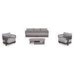 OUTDOOR LOUNGE SET 4PCS AURA SM6193.01 GREY ALUMINUM-OLEFIN FABRIC-ROCK BEAM TOP - Image 3