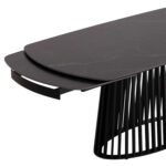 DINING TABLE EXTENDABLE MEMNON SM18098 CERAMIC TOP-METAL IN BLACK 180(40+40)x90x76Hcm. - Image 4