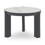 ΤΡΑΠΕΖΙ ΜΕΣΗΣ ΣΤΡΟΓΓΥΛΟ ABSOLUTION SM6466.01 ΑΛΟΥΜIΝΙΟ-SINTERED STONE ΓΚΡΙ Φ61x45Υεκ