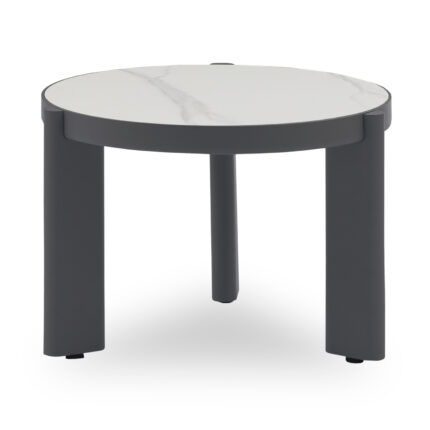 ΤΡΑΠΕΖΙ ΜΕΣΗΣ ΣΤΡΟΓΓΥΛΟ ABSOLUTION SM6466.01 ΑΛΟΥΜIΝΙΟ-SINTERED STONE ΓΚΡΙ Φ61x45Υεκ