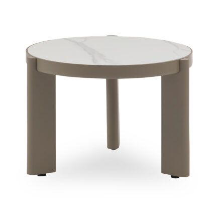 ΤΡΑΠΕΖΙ ΜΕΣΗΣ ΣΤΡΟΓΓΥΛΟ ABSOLUTION SM6466.02 ΑΛΟΥΜIΝΙΟ-SINTERED STONE ΜΠΕΖ Φ61x45Υεκ