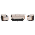 LOUNGE SET 4PCS AUGUSTUS SM21347 DARK GREY ALUMINUM-ROPE-BEIGE OLEFIN - Image 2