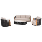 LOUNGE SET 4PCS AUGUSTUS SM21347 DARK GREY ALUMINUM-ROPE-BEIGE OLEFIN - Image 4