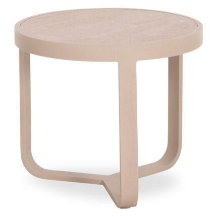 ΤΡΑΠΕΖΑΚΙ ΑΛΟΥΜΙΝΙΟΥ DEVIOUS SM6440.02 ΜΠΕΖ ΣΚΕΛΕΤΟΣ & SINTERED STONE TOP Φ45x41Υεκ.