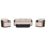 LOUNGE SET 4PCS AUGUSTUS SM21347 DARK GREY ALUMINUM-ROPE-BEIGE OLEFIN