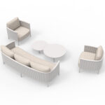 ΣΕΤ ΣΑΛΟΝΙ ΕΞ.ΧΩΡΟΥ 5ΤΜΧ CARDINAL SM6423.02 ΚΡΕΜ ΑΛΟΥΜΙΝΙΟ--ΜΠΕΖ OLEFIN ΥΦΑΣΜΑ - Image 2