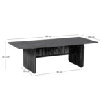 ALUMINUM DINING TABLE SERIES ETHEREAL SM6167.02 CHARCOAL SINTERED STONE TOP- P.E.ROPE 240x100x73.5Hm. - Image 2