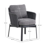 DINING CHAIR SERIES DESTINY SM6168.02 CHARCOAL ALUMINUM-CUSHIONS-WICKER 65x68x75.5-82H - Image 2