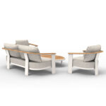 ΣΕΤ ΣΑΛΟΝΙ ΕΞ.ΧΩΡΟΥ 4ΤΜΧ ROMAN SM6425.02 ΚΡΕΜ ΑΛΟΥΜΙΝΙΟ--ΜΠΕΖ OLEFIN ΥΦΑΣΜΑ--TEAK ΞΥΛΟ - Image 2