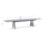 EXTENDABLE DINING TABLE GOFFEN SM6410.02 DARK GREY ALUMINUM & SINTERED STONE TOP 280-400x100x76.5H - Image 2