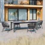 DINING TABLE CERRIG SM6496.01 GREY ALUMINUM FRAME & SINTERED STONE 220x100x75H - Image 2