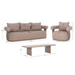 OUTDOOR LOUNGE SET 4PCS DECCARD SM21350.01 BEIGE ALUMINUM-CUSHIONS - Image 2