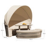 DAYBED ΣΠΟΝΔΥΛΩΤΟ 3-ΣΕ-1 LORIEN SM6397.01 IVORY ΑΛΟΥΜΙΝΙΟ-ΜΠΕΖ ΜΑΞΙΛΑΡΙΑ 204x312x83Yεκ - Image 3