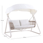 SWING WITH TENT EXCELSIOR SM6411.01 IVORY ALUMINUM--WHITE TENT 185x134x175H - Image 3
