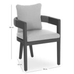 DINING CHAIR ABSOLUTION SM6465.01 GREY ALUMINUM-ROPE-CUSHIONS 58x60x69H - Image 3