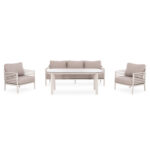 ΣΕΤ ΣΑΛΟΝΙ ΕΞ.ΧΩΡΟΥ 4ΤΜΧ WALES SM6422.02 ΚΡΕΜ ΑΛΟΥΜΙΝΙΟ--ΜΠΕΖ OLEFIN--ΓΥΑΛΙ