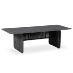 ALUMINUM DINING TABLE SERIES ETHEREAL SM6167.02 CHARCOAL SINTERED STONE TOP- P.E.ROPE 240x100x73.5Hm.