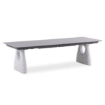 EXTENDABLE DINING TABLE GOFFEN SM6410.02 DARK GREY ALUMINUM & SINTERED STONE TOP 280-400x100x76.5H
