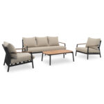 ΣΕΤ ΣΑΛΟΝΙ 4ΤΜΧ OBLIVION SM6436.01 ΑΝΘΡΑΚΙ ΑΛΟΥΜΙΝΙΟ-ΣΧΟΙΝΙ-ΜΠΕΖ OLEFIN-ΞΥΛΟ TEAK