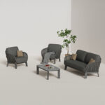 ΣΕΤ ΣΑΛΟΝI 4ΤΜΧ AMETHYST SM6501.01 ΣΚΟΥΡΟ ΓΚΡΙ ΑΛΟΥΜΙΝΙΟ-ΣΧΟΙΝΙ-SINTERED STONE - Image 2